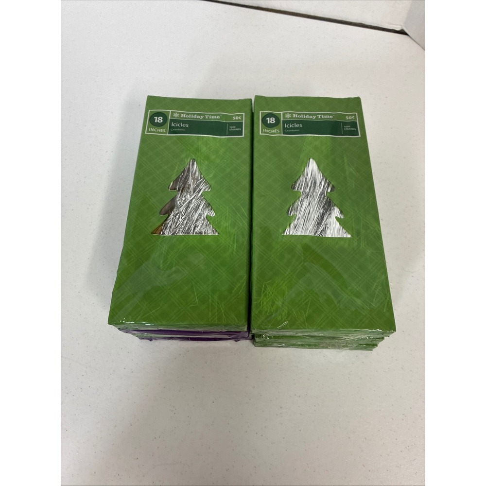 Holiday Time Silver Christmas Tree Tinsel Icicles 18 Inch Bulk Lot 8 Packs - Picture 5 of 5